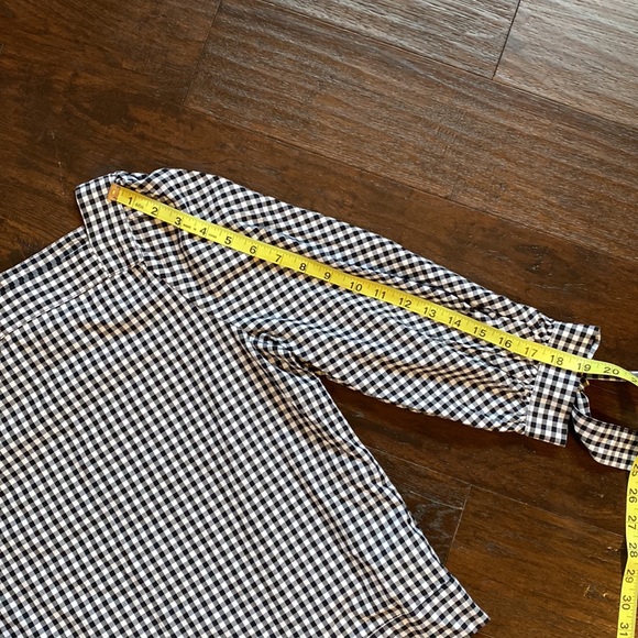 GAP gingham check square neck ruffled tie sleeve top size XS - Picture 8 of 8